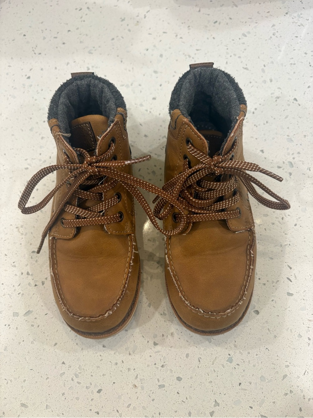 Crown Vintage Boys Brown Lace-Up Boots Size 13